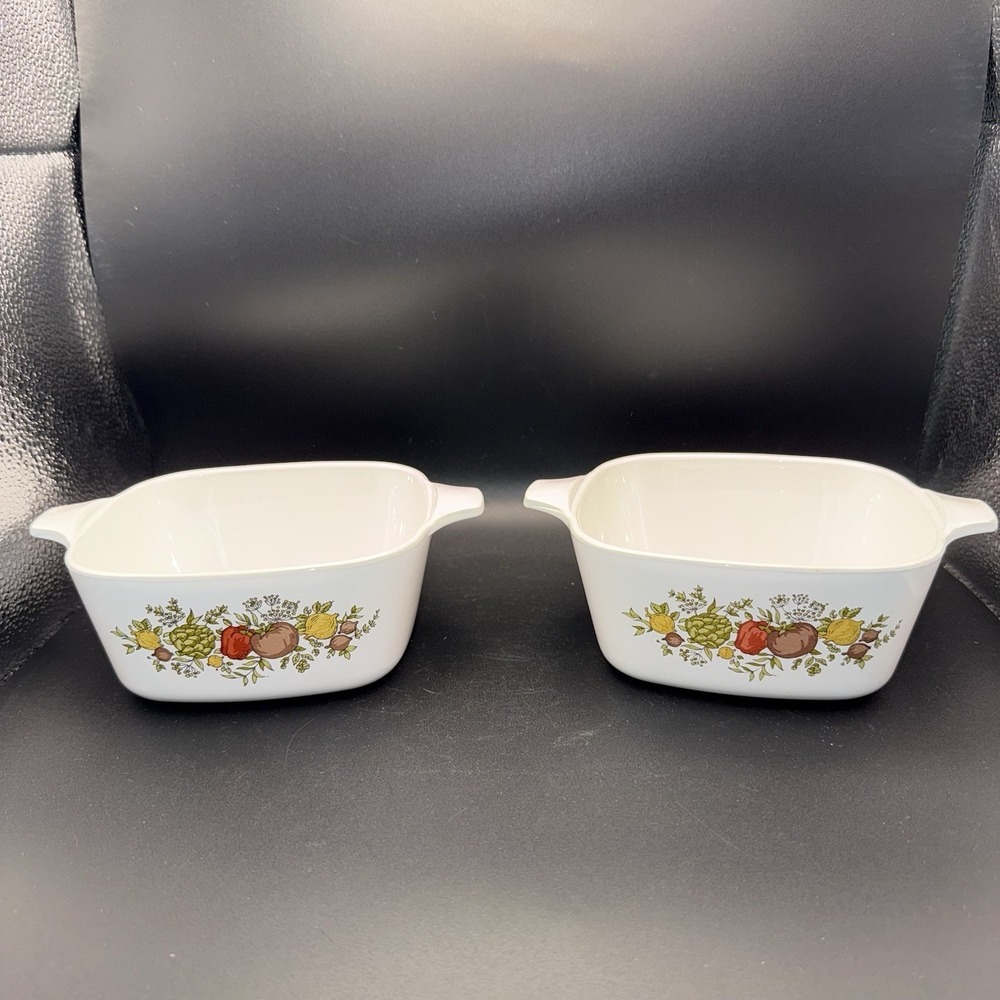 Vintage Corning Ware Spice Of Life P43-B -2 3/4 Cup Casserole Dish Set NO LIDS